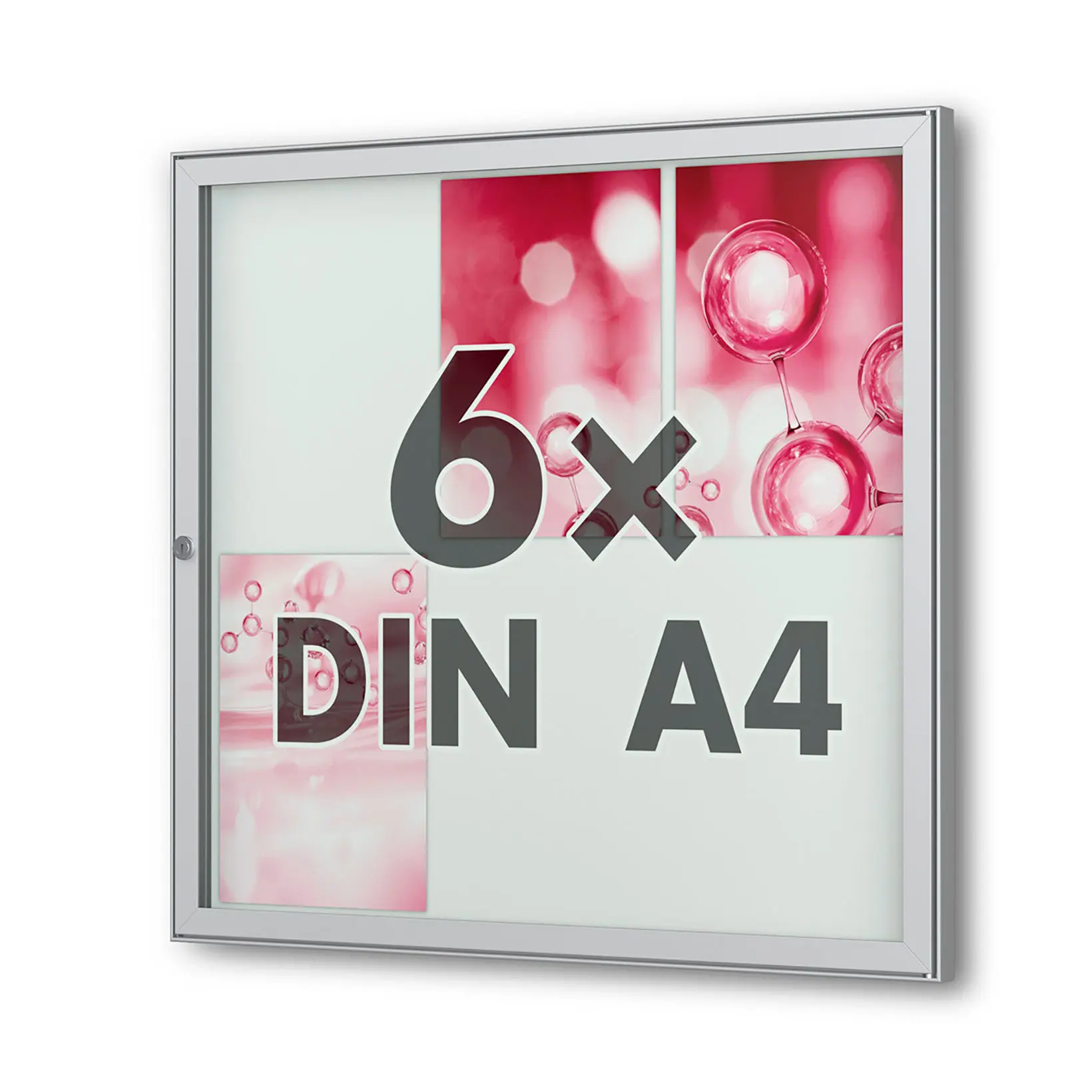 6 x DIN A4 Flachschaukasten Tesus - eckig